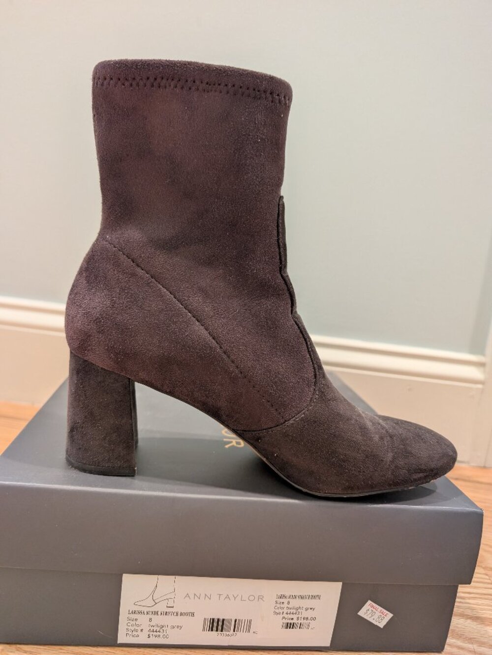 Larissa Suede Stretch Bootie - Twilight Grey